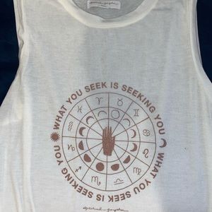 Spiritual gangster white tank top